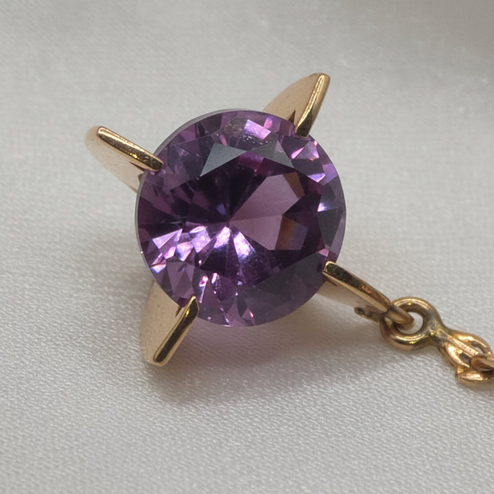 14K Gold & Large Amethyst Dangle Earrings