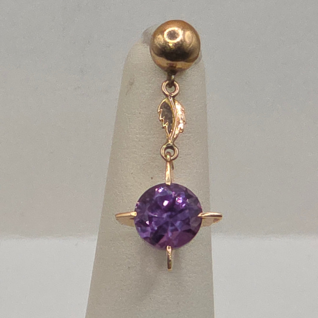 14K Gold & Large Amethyst Dangle Earrings