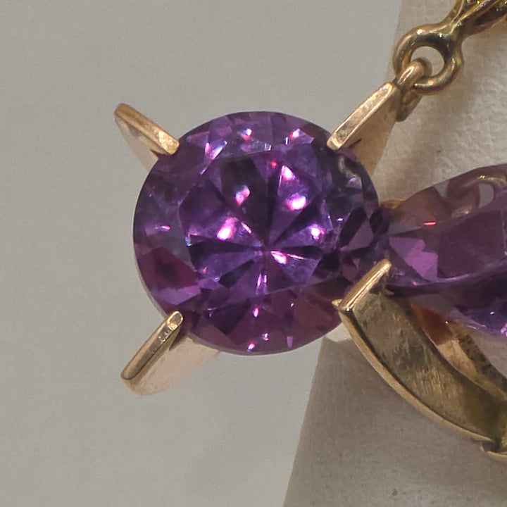 14K Gold & Large Amethyst Dangle Earrings