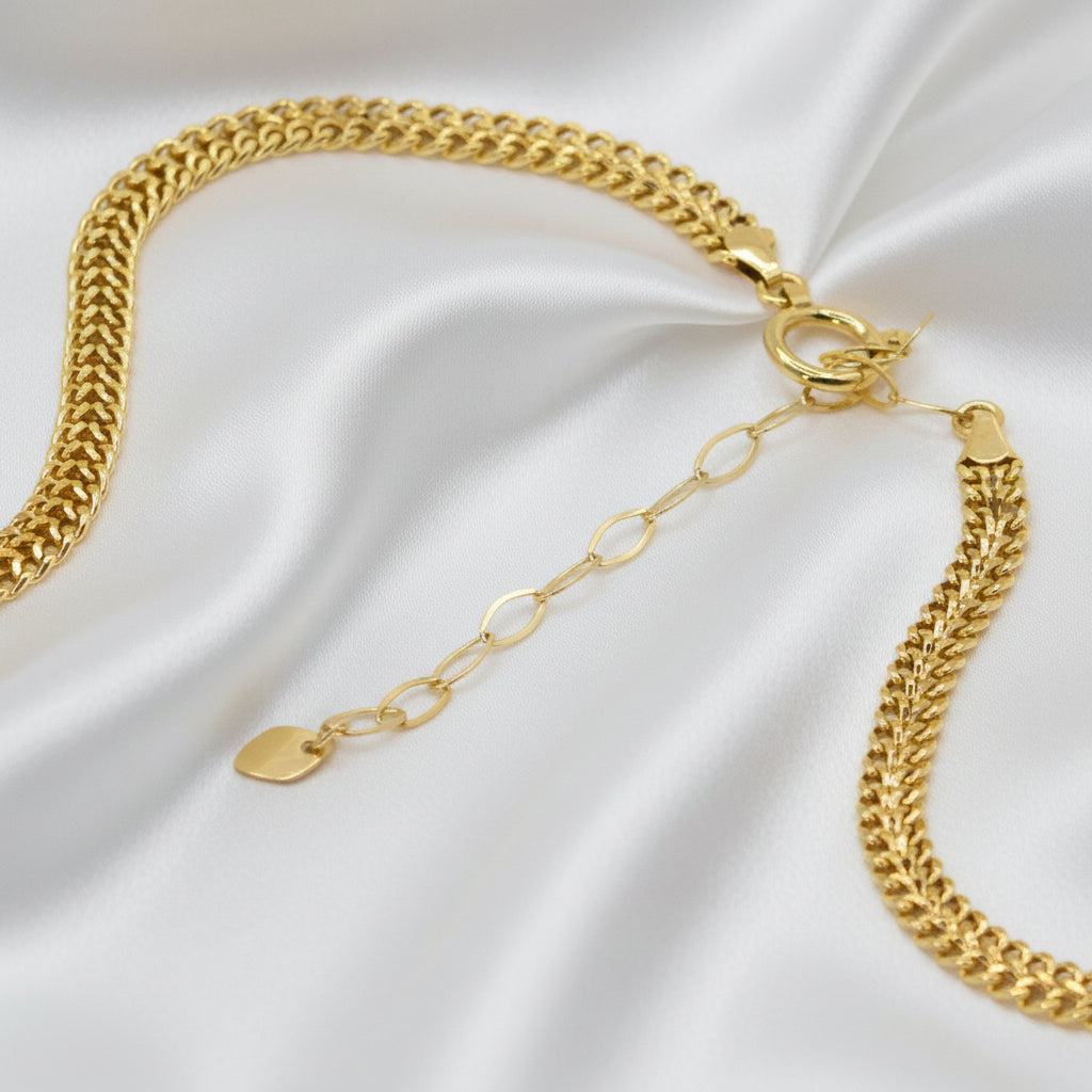 18K Gold Deeply Detailed Filigree Cross Necklace