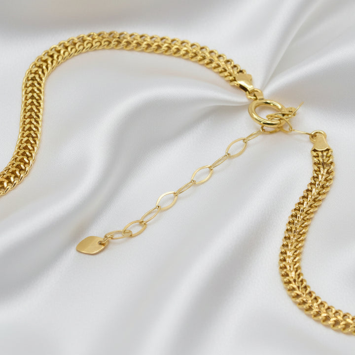 18K Gold Deeply Detailed Filigree Cross Necklace