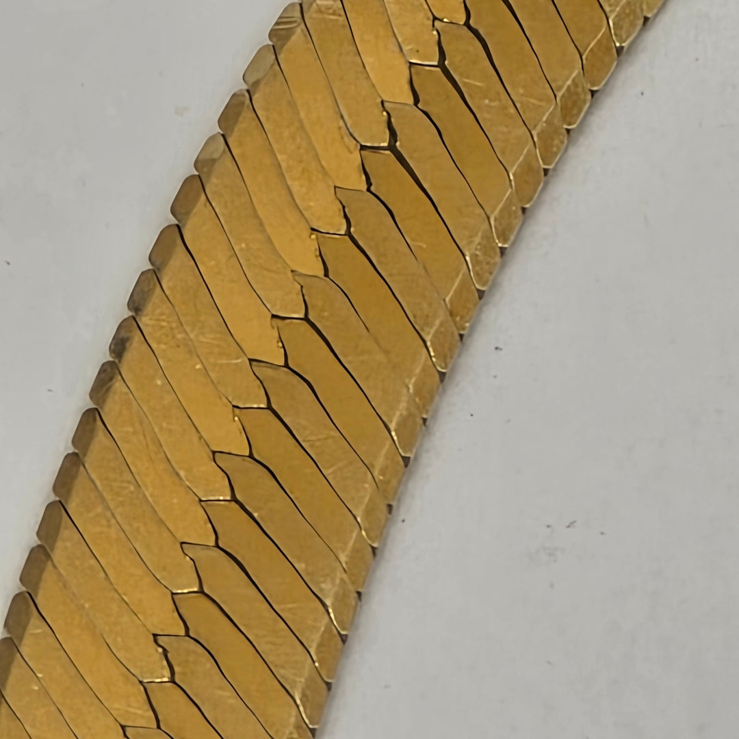 14K Gold Flat Herringbone Link Bracelet