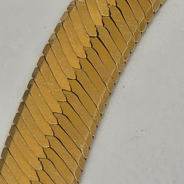 14K Gold Flat Herringbone Link Bracelet