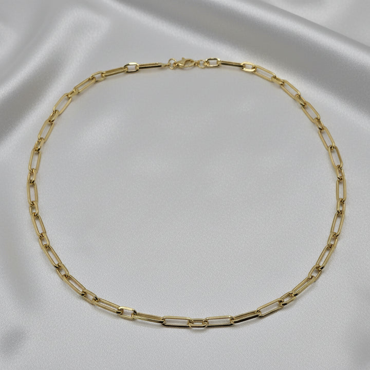 14K Gold QGI Long Mixed Link Necklace