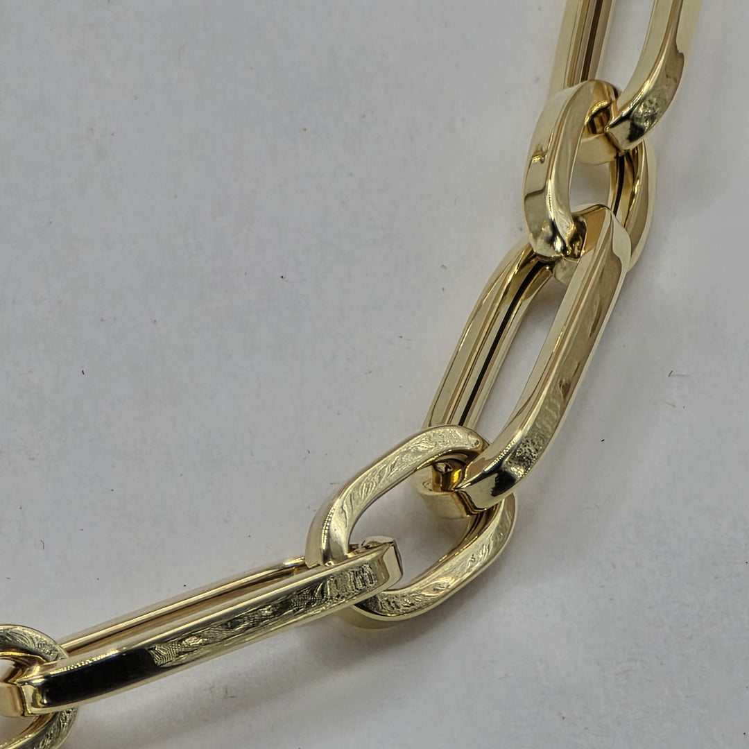 14K Gold QGI Long Mixed Link Necklace