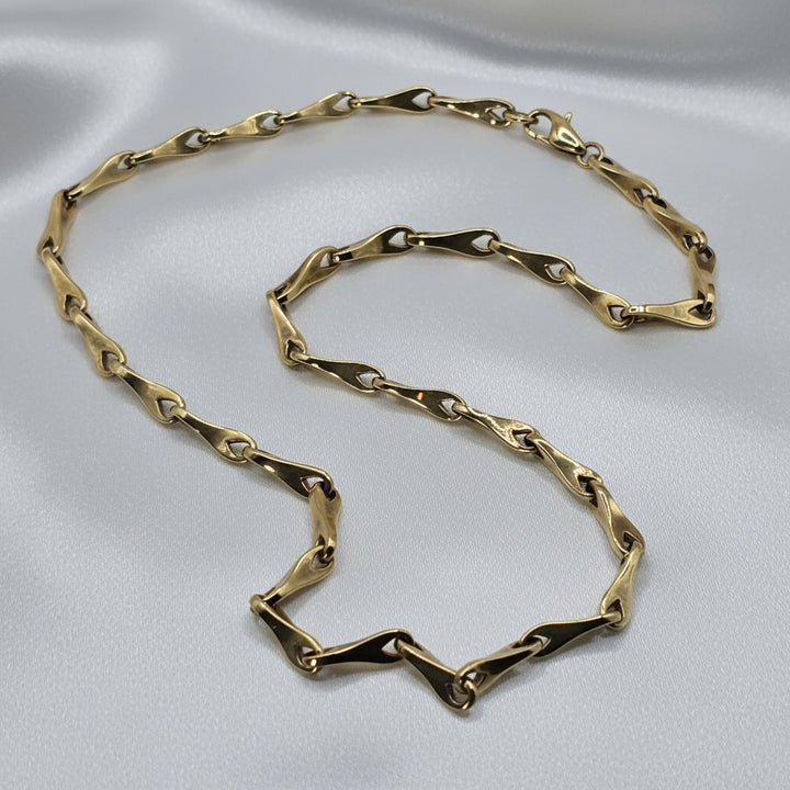 18K Gold Georg Jensen Reflect Slim Link Necklace