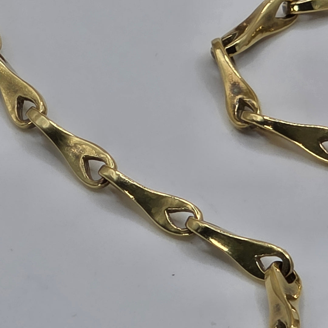 18K Gold Georg Jensen Reflect Slim Link Necklace
