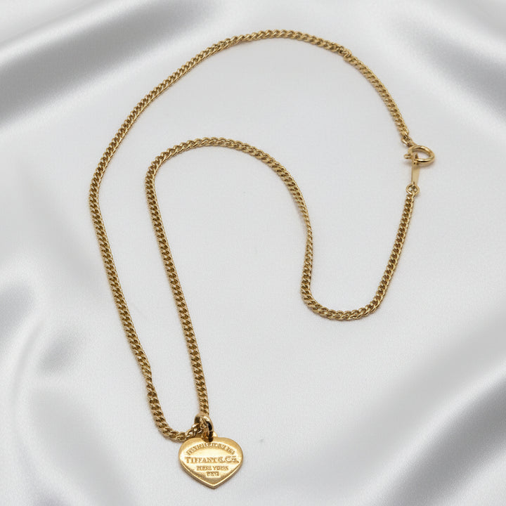 18K Gold Tiffany & Co. "Please Return" Heart Necklace