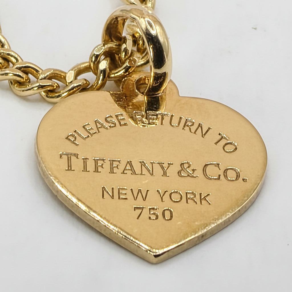 18K Gold Tiffany & Co. "Please Return" Heart Necklace