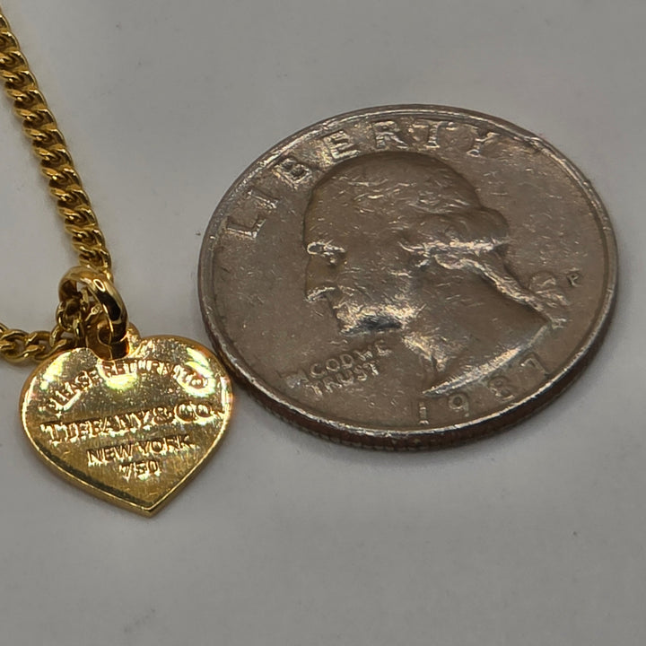 18K Gold Tiffany & Co. "Please Return" Heart Necklace
