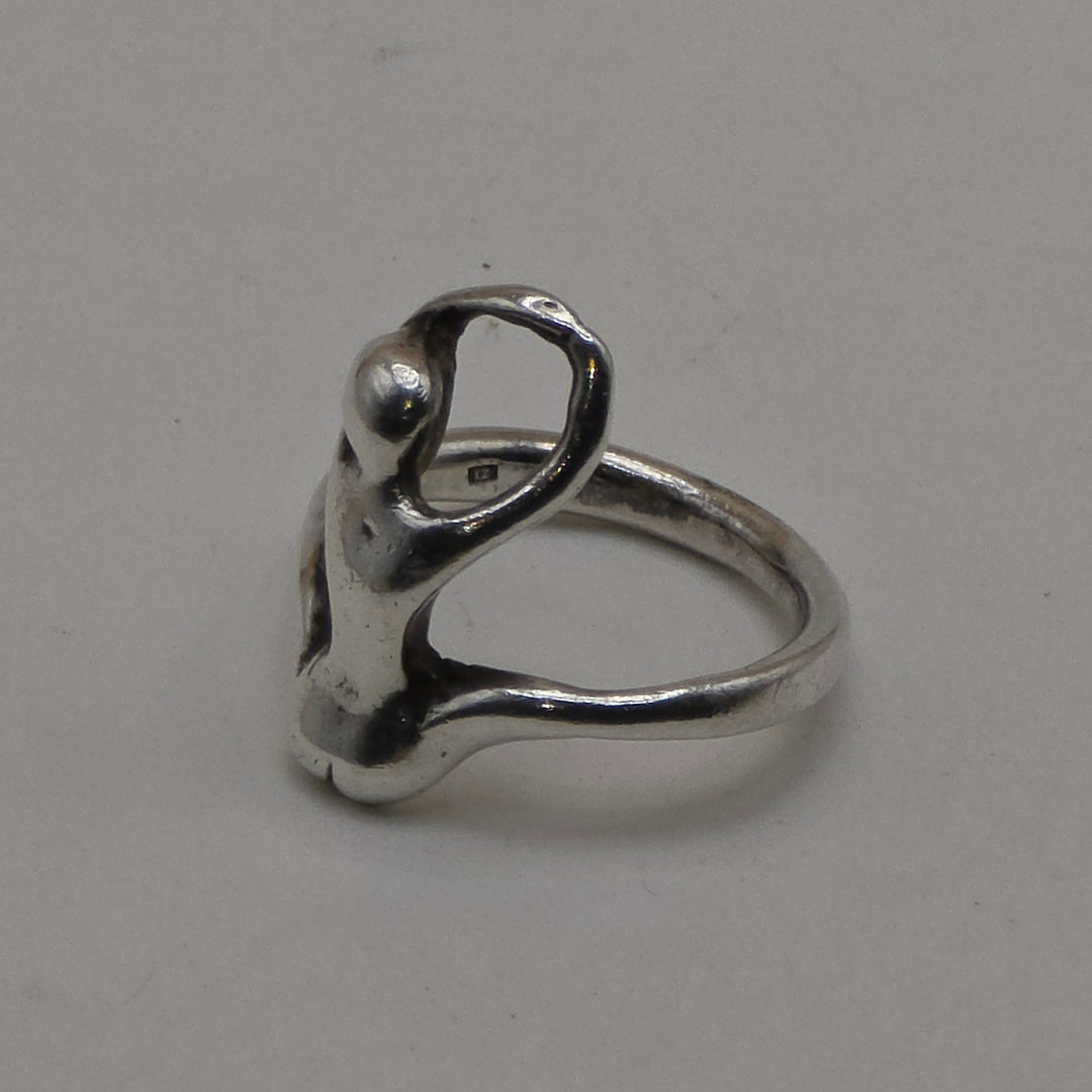 Sterling Silver Abstract Nude Woman Statement Ring