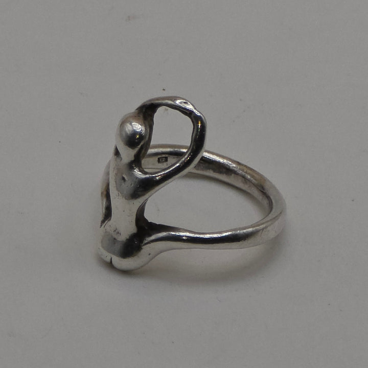 Sterling Silver Abstract Nude Woman Statement Ring