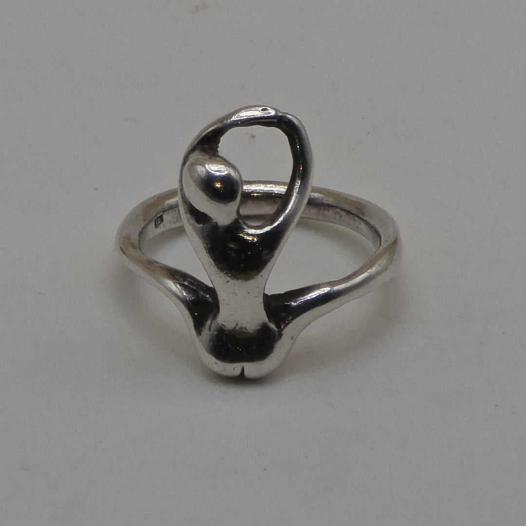 Sterling Silver Abstract Nude Woman Statement Ring