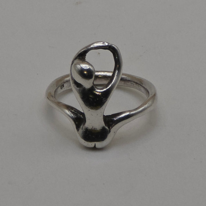 Sterling Silver Abstract Nude Woman Statement Ring