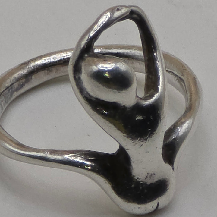 Sterling Silver Abstract Nude Woman Statement Ring