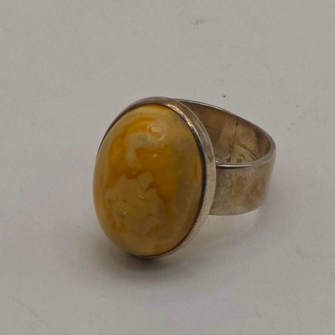 Sterling Silver & Cabochon Jasper Statement Ring