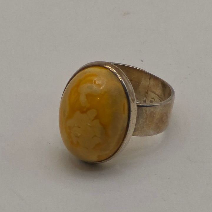 Sterling Silver & Cabochon Jasper Statement Ring