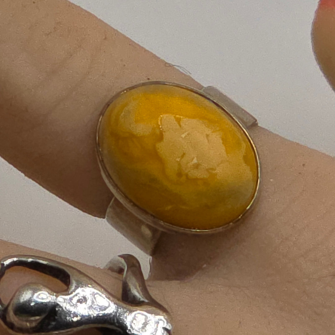 Sterling Silver & Cabochon Jasper Statement Ring
