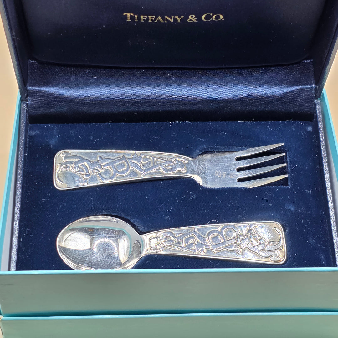 Tiffany & Co. Sterling Silver Baby Fork and Spoon Gift Set