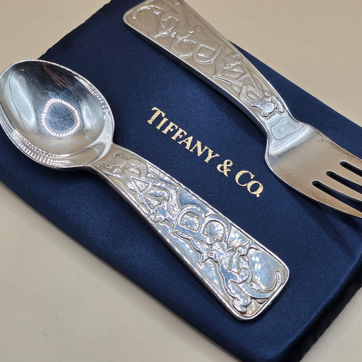 Tiffany & Co. Sterling Silver Baby Fork and Spoon Gift Set