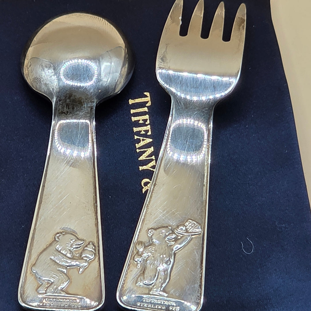 Tiffany & Co. Sterling Silver Baby Fork and Spoon Gift Set