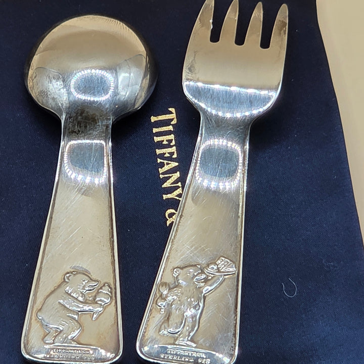 Tiffany & Co. Sterling Silver Baby Fork and Spoon Gift Set