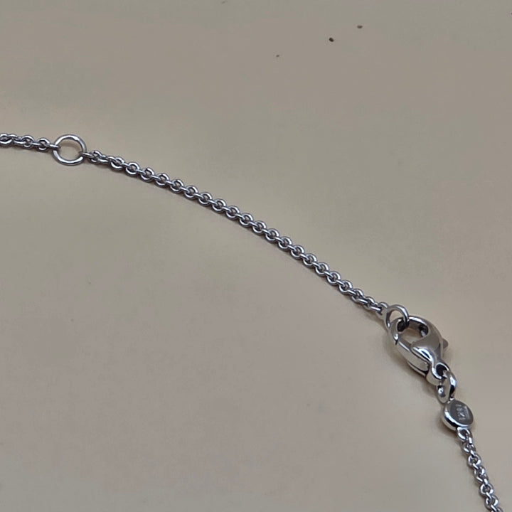 Aaron Basha 18K White Gold 4 Diamond Rondelles Necklace