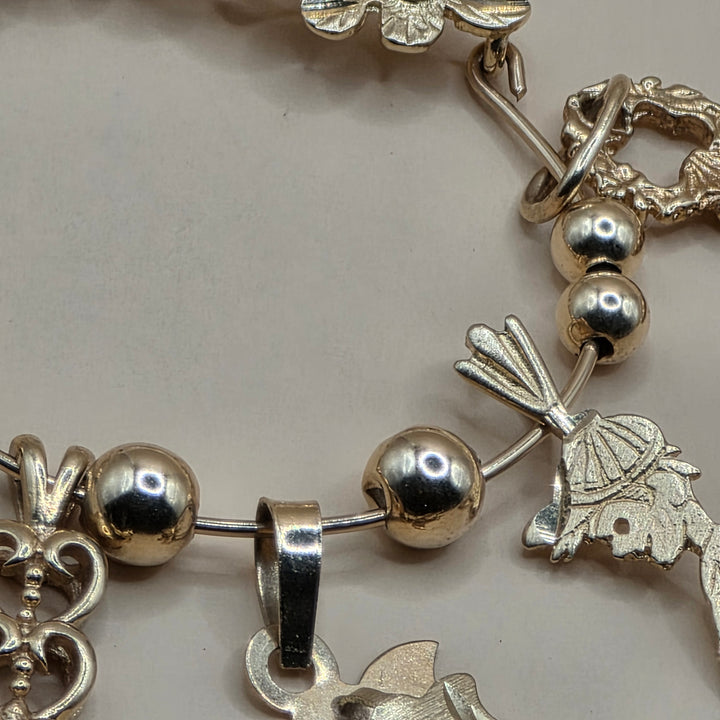 14K Gold Floral Charm Holder Necklace