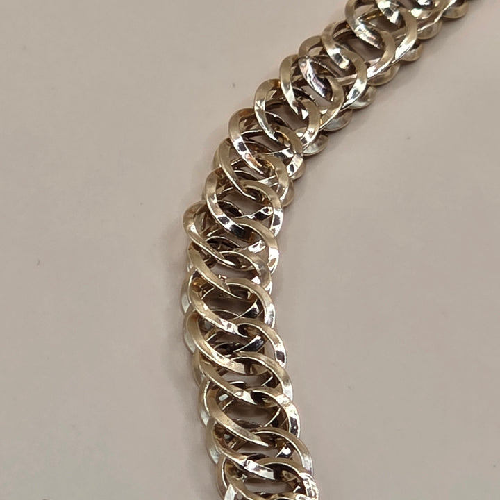 14K Gold Double Curb Link Statement Bracelet