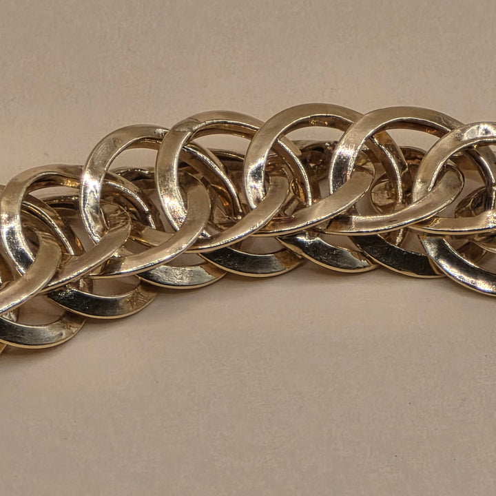14K Gold Double Curb Link Statement Bracelet