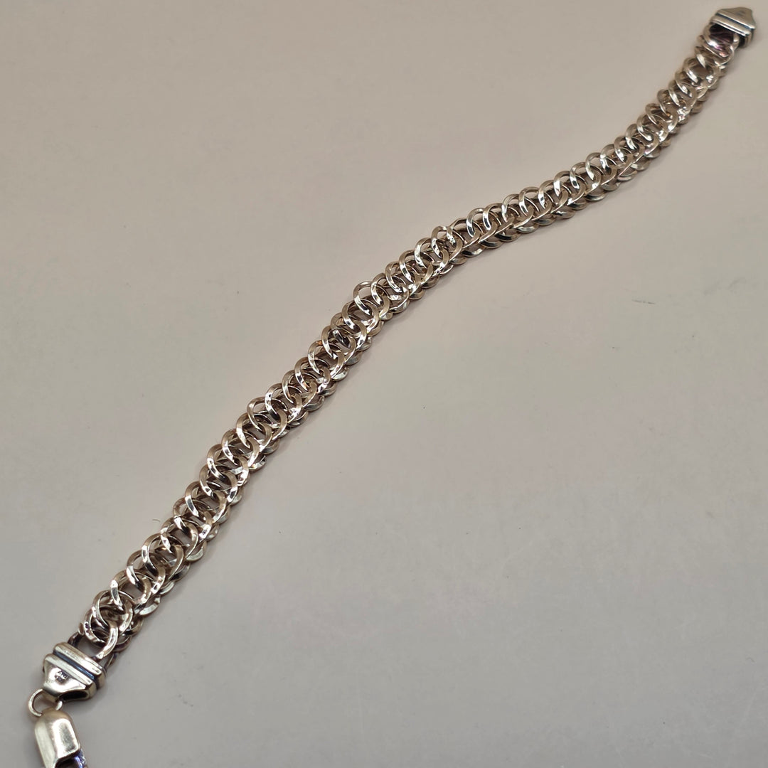 14K Gold Double Curb Link Statement Bracelet