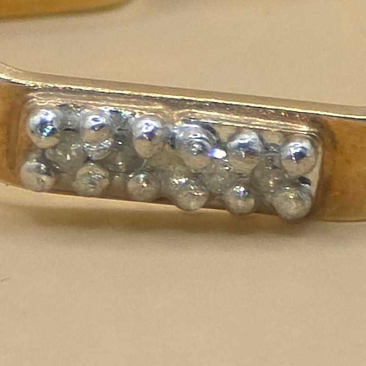 14K White & Yellow Gold & Diamond Hex Hoop Earrings