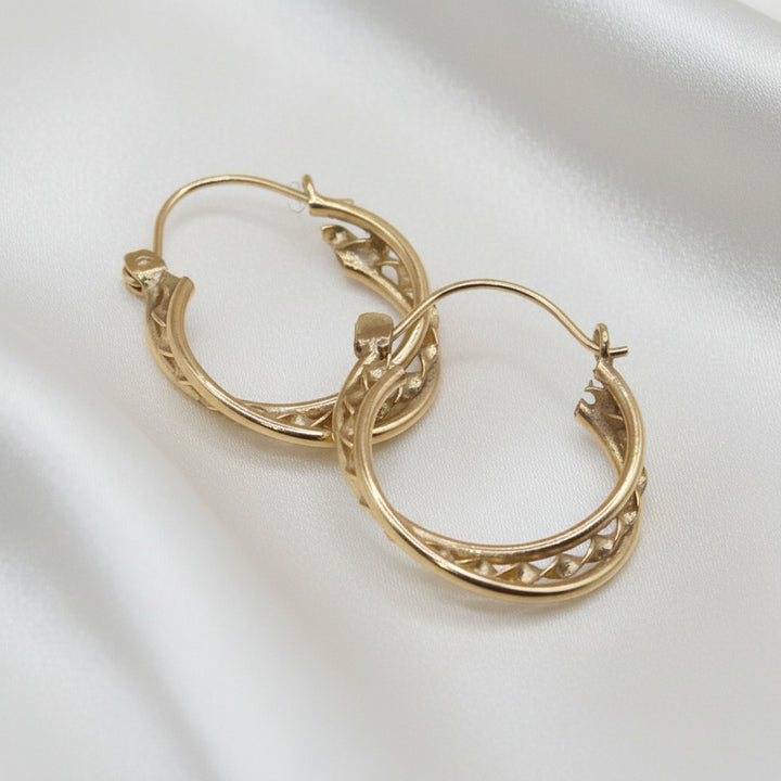 14k Gold Double Twist Hoop Earrings