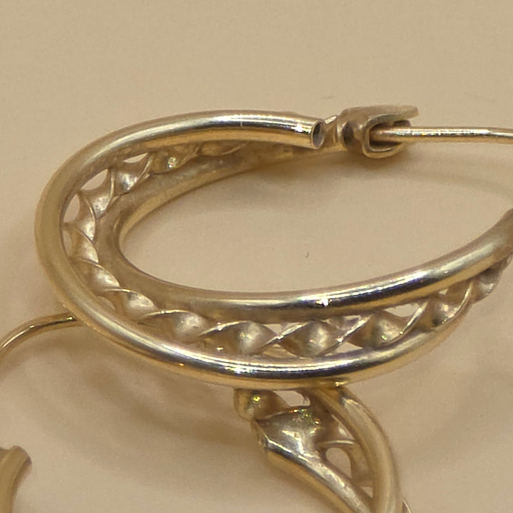 14k Gold Double Twist Hoop Earrings