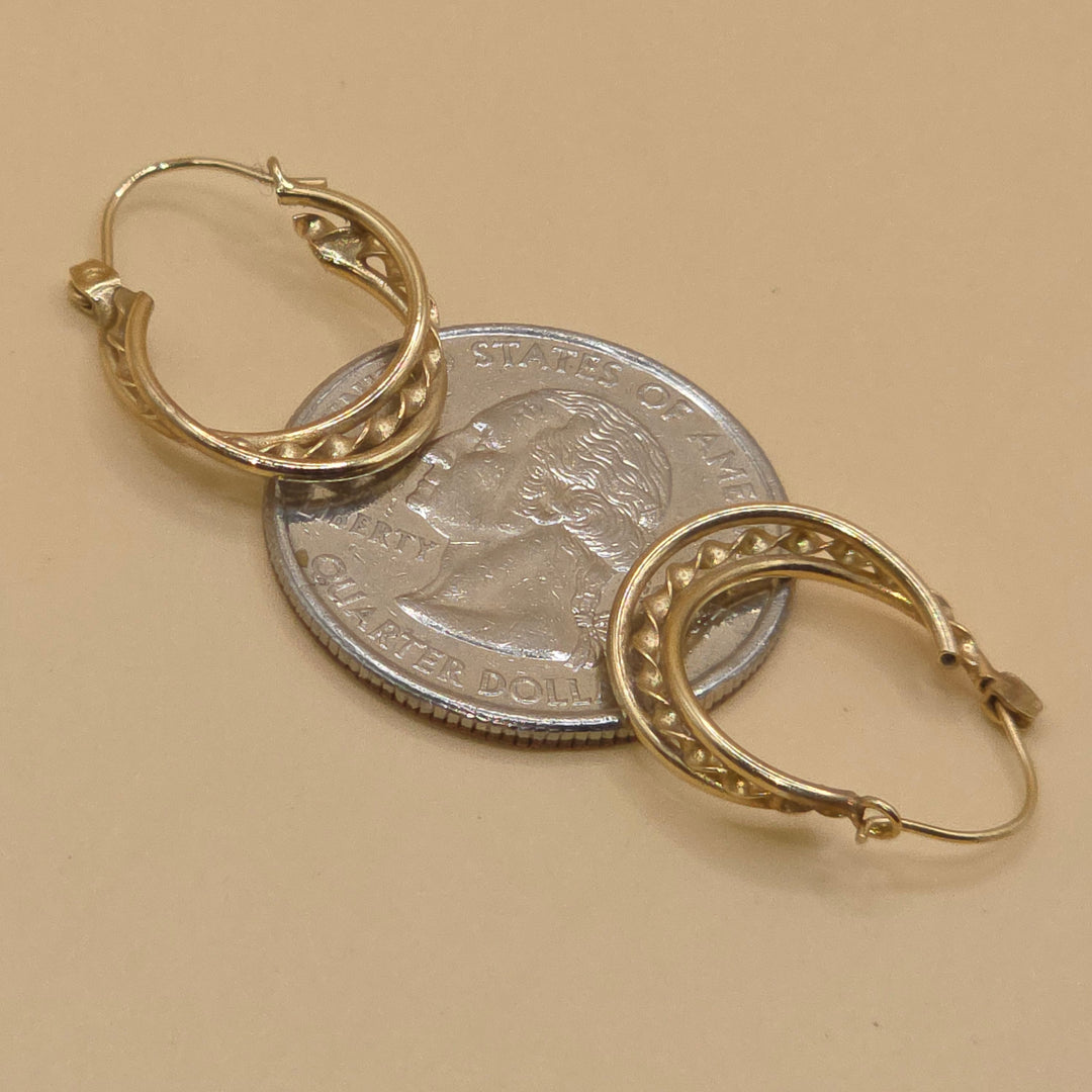 14k Gold Double Twist Hoop Earrings