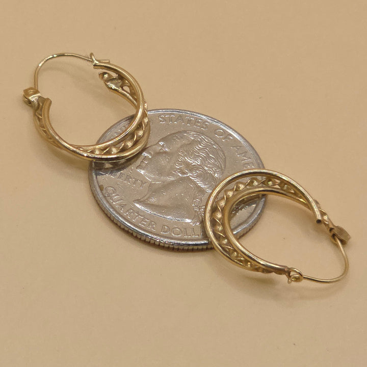 14k Gold Double Twist Hoop Earrings