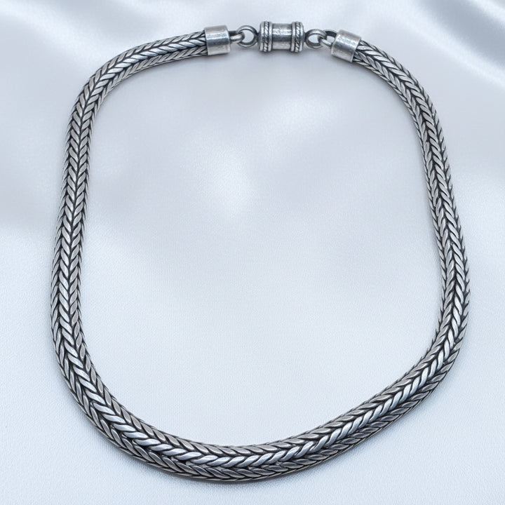 Vintage Suarti Bali Sterling Silver Wheat Link Choker