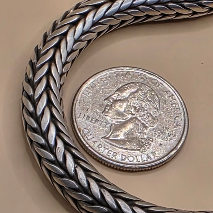 Vintage Suarti Bali Sterling Silver Wheat Link Choker