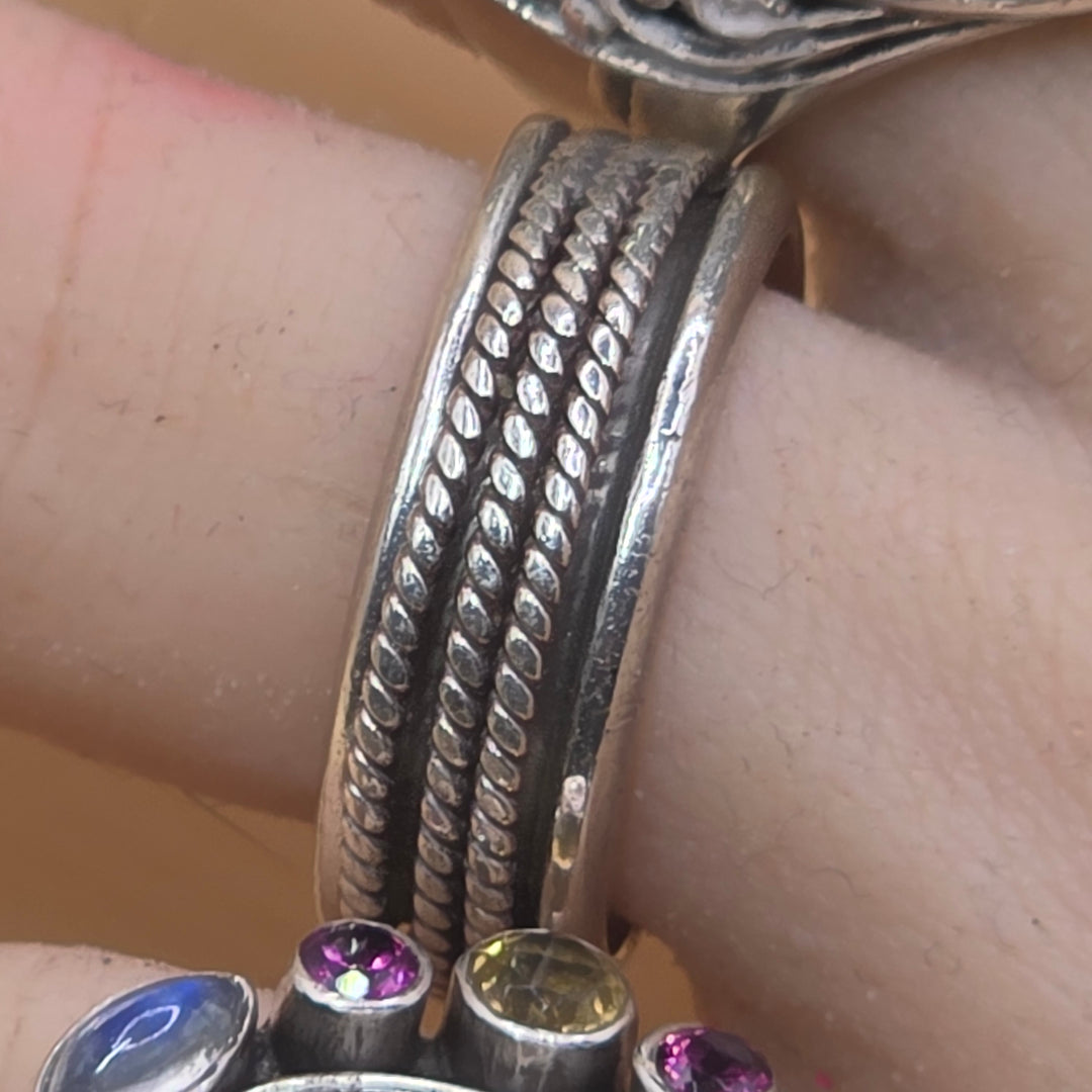 Sterling Silver Triple Braided Twisted Fidget Ring