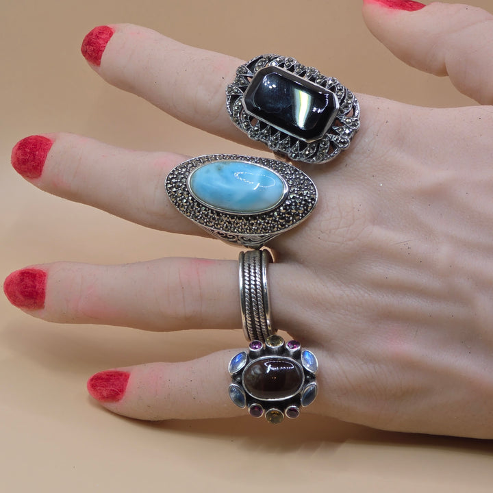 Sterling Silver Triple Braided Twisted Fidget Ring