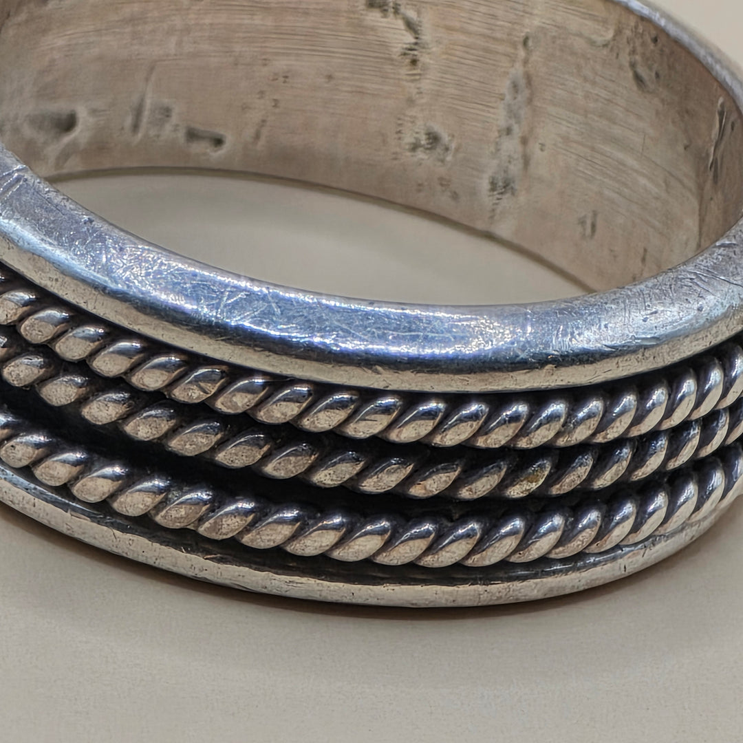 Sterling Silver Triple Braided Twisted Fidget Ring