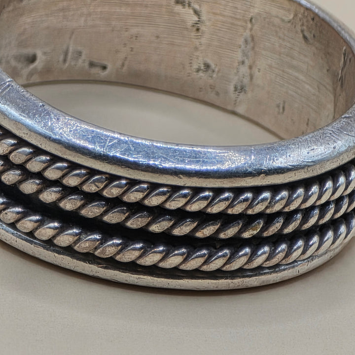 Sterling Silver Triple Braided Twisted Fidget Ring