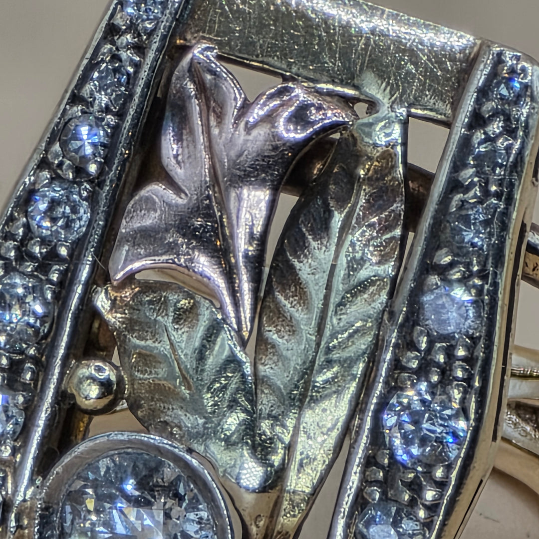 14K Tri-Color Gold & Diamond Hibiscus Statement Ring