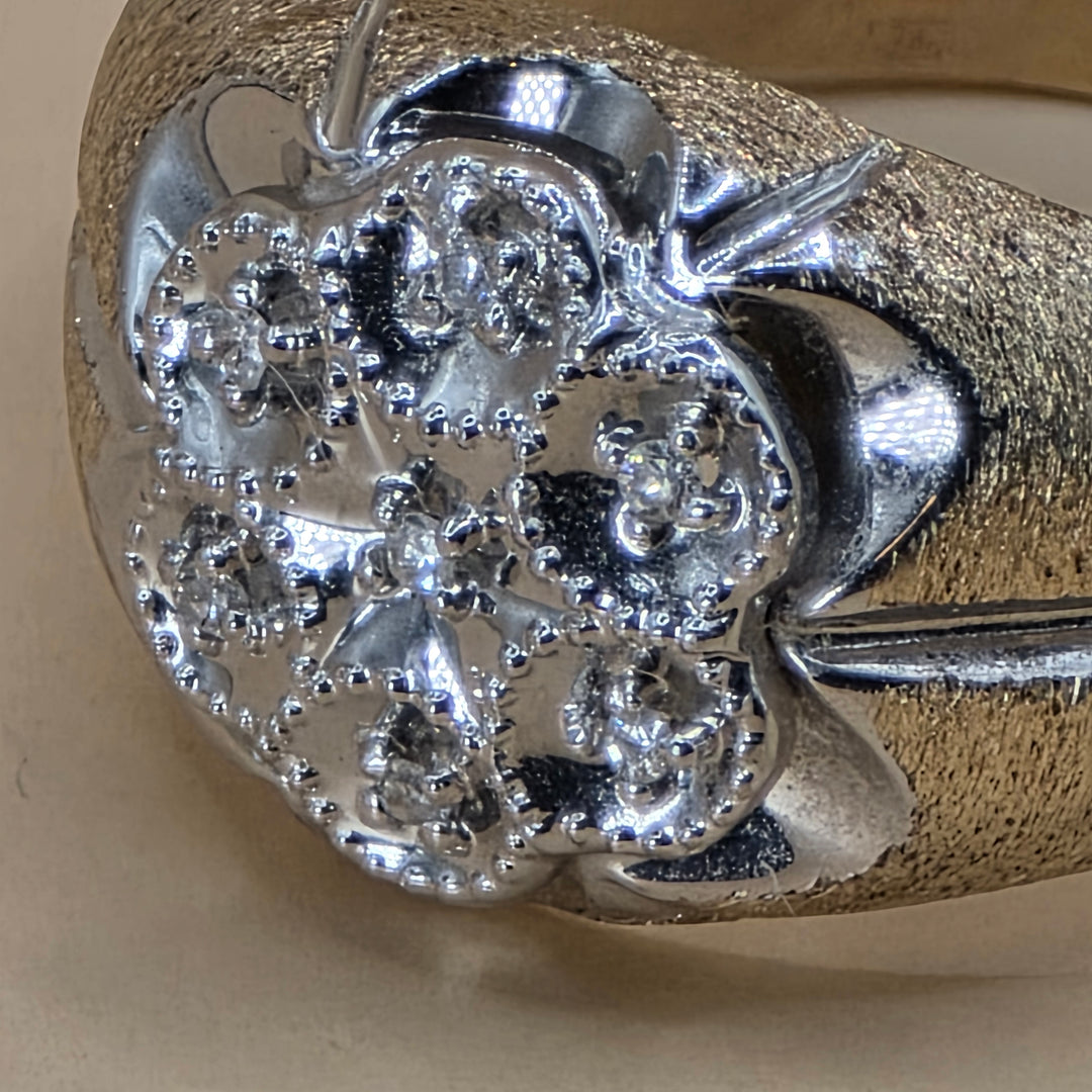 10K Gold & Illusion Set Diamond Cluster Statement Ring