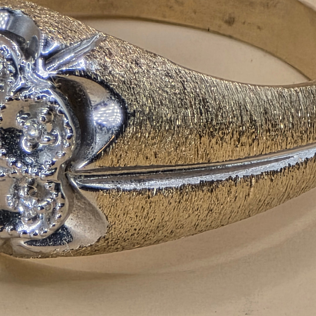 10K Gold & Illusion Set Diamond Cluster Statement Ring