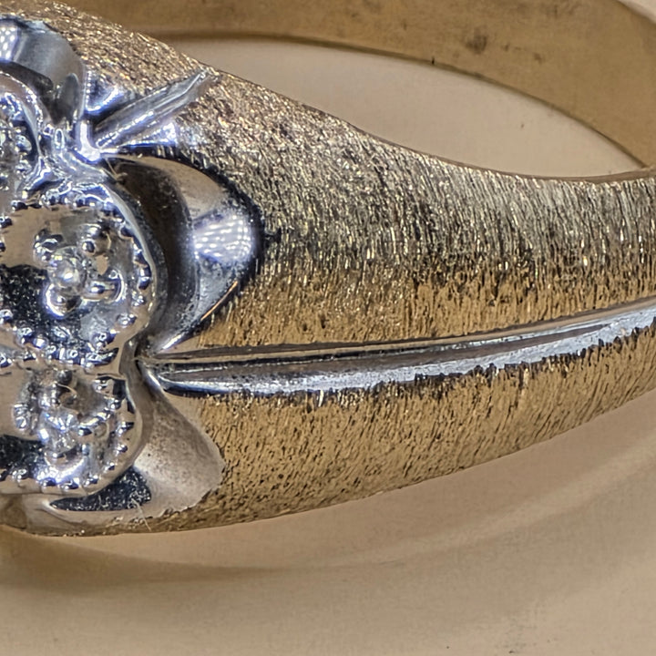 10K Gold & Illusion Set Diamond Cluster Statement Ring