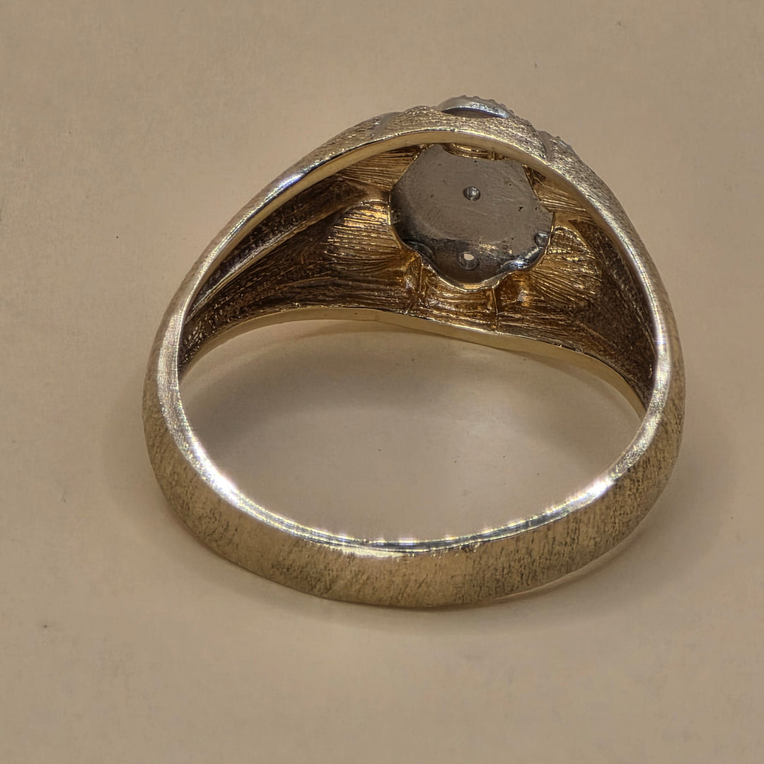 10K Gold & Illusion Set Diamond Cluster Statement Ring