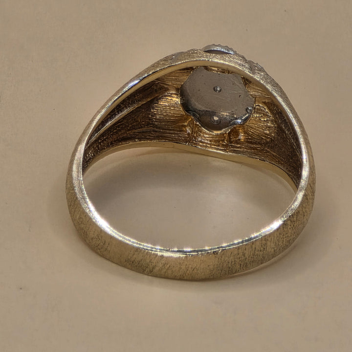 10K Gold & Illusion Set Diamond Cluster Statement Ring