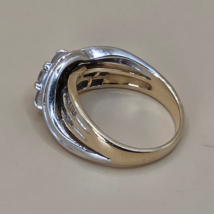 14K Gold & Diamond Bypass Ribbon Statement Ring