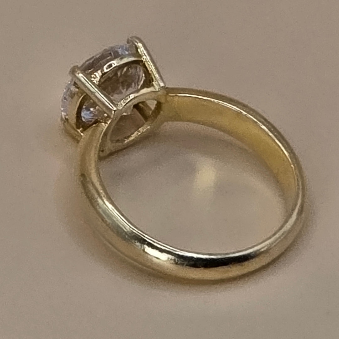 14K Gold & Simulant Round 1.0ct Diamond Cocktail Ring